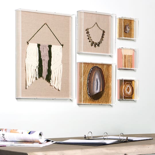 Wexel Art 2" Depth Clear UV Grade Acrylic Shadowbox with Beige Linen Stretched Canvas